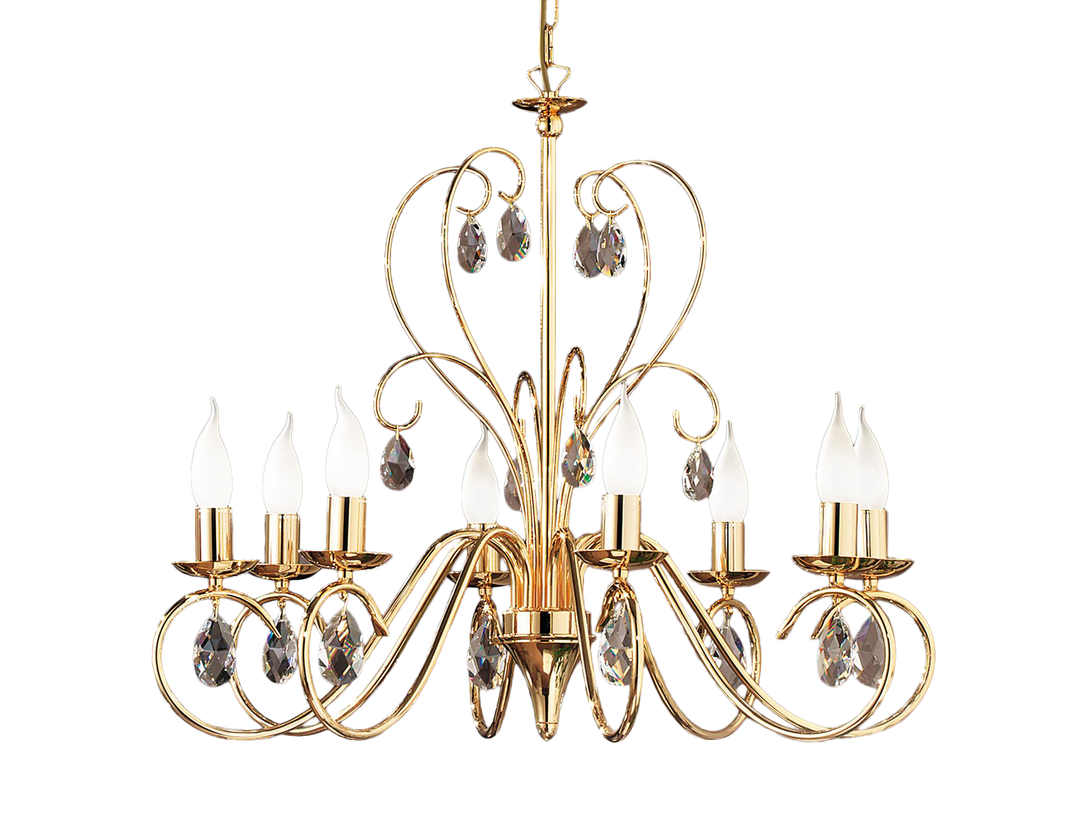 Lampa wisząca Orion Alessia E14x8, kolor złoty, materiał metal